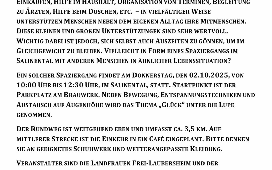 Spaziergang zum Durchatmen