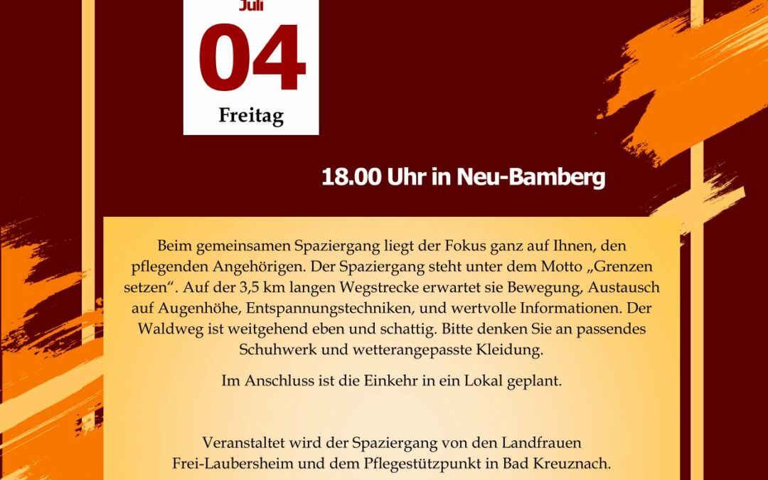 Feierabend-Spaziergang für pflegende Angehörige