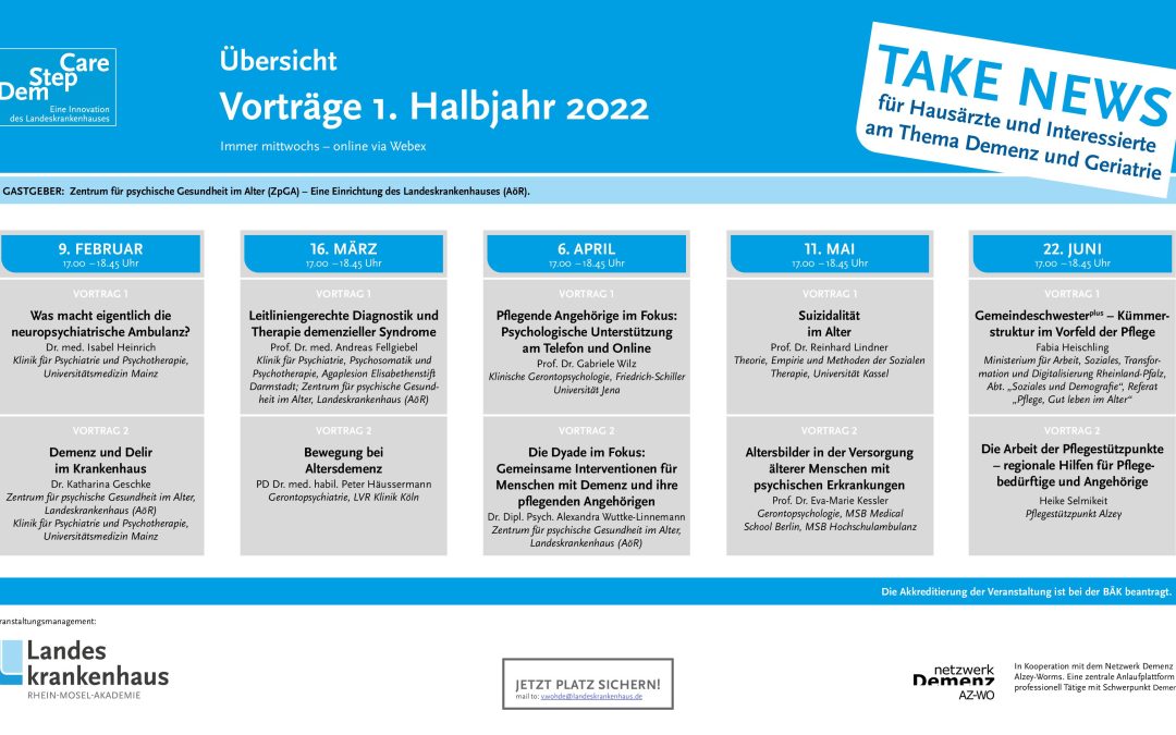 Online-Vorträge zum Thema Demenz